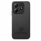 For Redmi Note 14 5G Twill Fabric Leather Skin Back Phone Case(Black) - 2