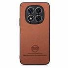For Redmi Note 14 Pro 5G Twill Fabric Leather Skin Back Phone Case(Brown) - 2