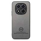 For Redmi Note 14 Pro 5G Twill Fabric Leather Skin Back Phone Case(Gray) - 2