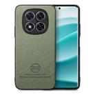 For Redmi Note 14 Pro+ 5G Twill Fabric Leather Skin Back Phone Case(Green) - 1
