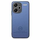 For Redmi Note 13 Pro+ Twill Fabric Leather Skin Back Phone Case(Blue) - 2