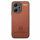 For Redmi Note 13 Pro+ Twill Fabric Leather Skin Back Phone Case(Brown) - 2