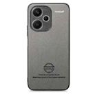 For Redmi Note 13 Pro+ Twill Fabric Leather Skin Back Phone Case(Gray) - 2