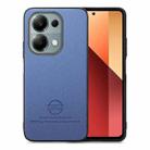 For Redmi Note 13 Pro 4G Twill Fabric Leather Skin Back Phone Case(Blue) - 1