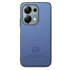 For Redmi Note 13 Pro 4G Twill Fabric Leather Skin Back Phone Case(Blue) - 2