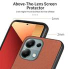 For Redmi Note 13 Pro 4G Twill Fabric Leather Skin Back Phone Case(Brown) - 3