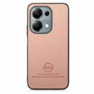 For Redmi Note 13 Pro 4G Twill Fabric Leather Skin Back Phone Case(Pink) - 2