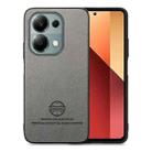 For Redmi Note 13 Pro 4G Twill Fabric Leather Skin Back Phone Case(Gray) - 1