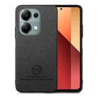 For Redmi Note 13 Pro 4G Twill Fabric Leather Skin Back Phone Case(Black) - 1