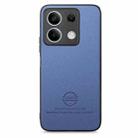 For Redmi Note 13 4G Twill Fabric Leather Skin Back Phone Case(Blue) - 2