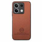 For Redmi Note 13 4G Twill Fabric Leather Skin Back Phone Case(Brown) - 2