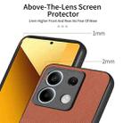 For Redmi Note 13 4G Twill Fabric Leather Skin Back Phone Case(Brown) - 3