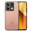 For Redmi Note 13 4G Twill Fabric Leather Skin Back Phone Case(Pink) - 1