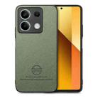 For Redmi Note 13 5G Twill Fabric Leather Skin Back Phone Case(Green) - 1