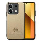 For Redmi Note 13 5G Twill Fabric Leather Skin Back Phone Case(Khaki) - 1
