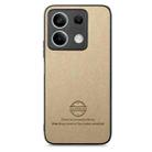 For Redmi Note 13 5G Twill Fabric Leather Skin Back Phone Case(Khaki) - 2