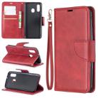 Retro Lambskin Texture Pure Color Horizontal Flip PU Leather Case for Galaxy A40, with Holder & Card Slots & Wallet & Lanyard(Red) - 1