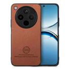 For OPPO Find X8 Twill Fabric Leather Skin Back Phone Case(Brown) - 1