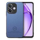 For OPPO A3X 4G Twill Fabric Leather Skin Back Phone Case(Blue) - 1