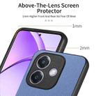 For OPPO A3X 4G Twill Fabric Leather Skin Back Phone Case(Blue) - 3