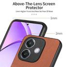 For OPPO A3X 4G Twill Fabric Leather Skin Back Phone Case(Brown) - 3