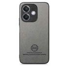 For OPPO A3X 4G Twill Fabric Leather Skin Back Phone Case(Gray) - 2