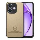 For OPPO A3X 4G Twill Fabric Leather Skin Back Phone Case(Khaki) - 1