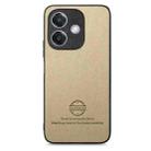 For OPPO A3X 4G Twill Fabric Leather Skin Back Phone Case(Khaki) - 2