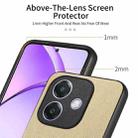 For OPPO A3X 4G Twill Fabric Leather Skin Back Phone Case(Khaki) - 3