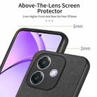 For OPPO A3X 4G Twill Fabric Leather Skin Back Phone Case(Black) - 3