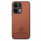 For OPPO Reno13  Global Twill Fabric Leather Skin Back Phone Case(Brown) - 2
