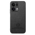 For OPPO Reno13  Global Twill Fabric Leather Skin Back Phone Case(Black) - 2