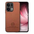 For OPPO Reno13 Pro Global Twill Fabric Leather Skin Back Phone Case(Brown) - 1