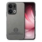 For OPPO Reno13 Pro Global Twill Fabric Leather Skin Back Phone Case(Gray) - 1