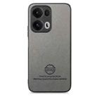 For OPPO Reno13 Pro Global Twill Fabric Leather Skin Back Phone Case(Gray) - 2