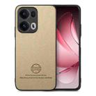 For OPPO Reno13 Pro Global Twill Fabric Leather Skin Back Phone Case(Khaki) - 1