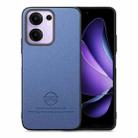 For OPPO Reno13 F Twill Fabric Leather Skin Back Phone Case(Blue) - 1