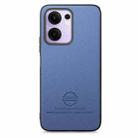 For OPPO Reno13 F Twill Fabric Leather Skin Back Phone Case(Blue) - 2