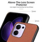 For OPPO Reno13 F Twill Fabric Leather Skin Back Phone Case(Brown) - 3