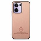 For OPPO Reno13 F Twill Fabric Leather Skin Back Phone Case(Pink) - 2