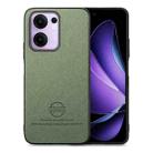For OPPO Reno13 F Twill Fabric Leather Skin Back Phone Case(Green) - 1