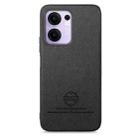 For OPPO Reno13 F Twill Fabric Leather Skin Back Phone Case(Black) - 2