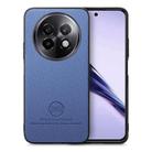 For Realme 13 Pro+ 5G Twill Fabric Leather Skin Back Phone Case(Blue) - 1