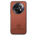For Realme 13 5G Twill Fabric Leather Skin Back Phone Case(Brown) - 2