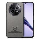 For Realme 13 5G Twill Fabric Leather Skin Back Phone Case(Gray) - 1