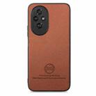 For Honor 200 Pro Twill Fabric Leather Skin Back Phone Case(Brown) - 2