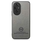 For Honor 200 Pro Twill Fabric Leather Skin Back Phone Case(Gray) - 2