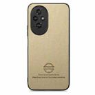 For Honor 200 Pro Twill Fabric Leather Skin Back Phone Case(Khaki) - 2
