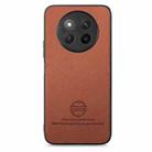 For Honor X60 Twill Fabric Leather Skin Back Phone Case(Brown) - 2