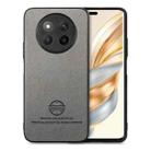 For Honor X60 Twill Fabric Leather Skin Back Phone Case(Gray) - 1
